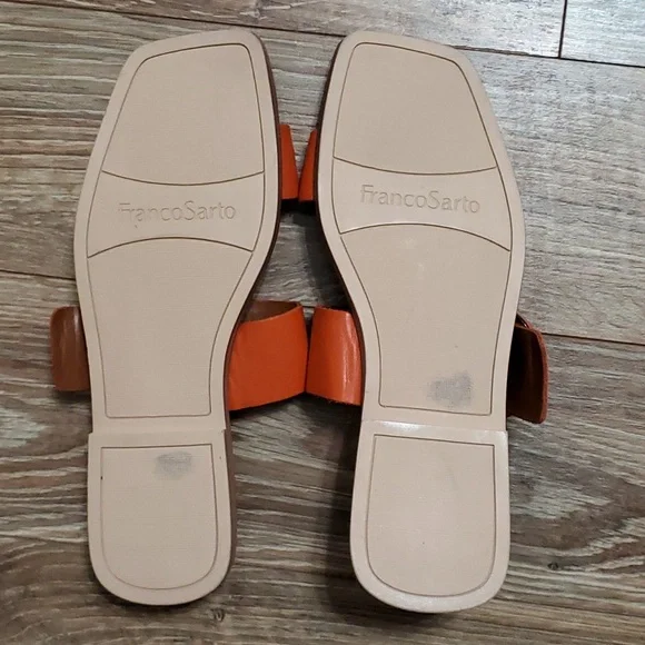 Franco Sarto Orange Slide Sandals - Picture 4 of 7